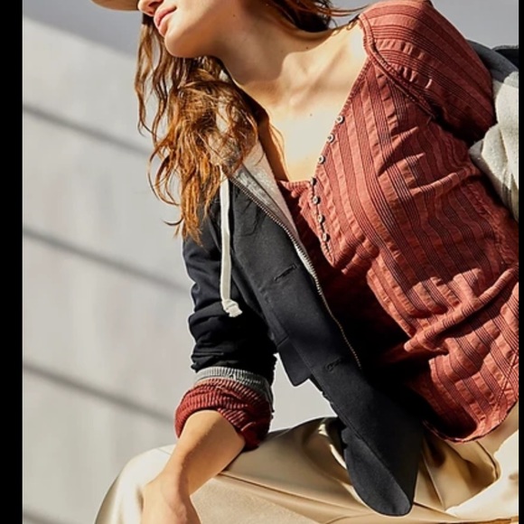 Free People Tops - Free People Wild Hearts Henley Top In Rosewood Size Medium